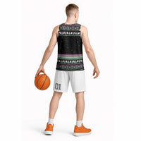 Christmas Dachshund Angel Dog Basketball Jersey Pink Green Tree Feather Pattern Design - Wonder Print Shop