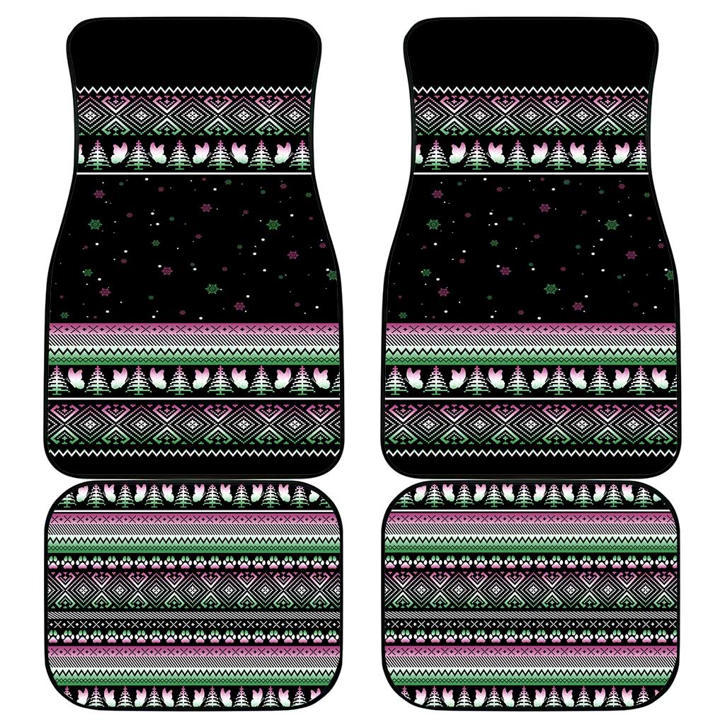 Christmas Dachshund Angel Dog Car Mats Pink Green Tree Feather Pattern Design - Wonder Print Shop