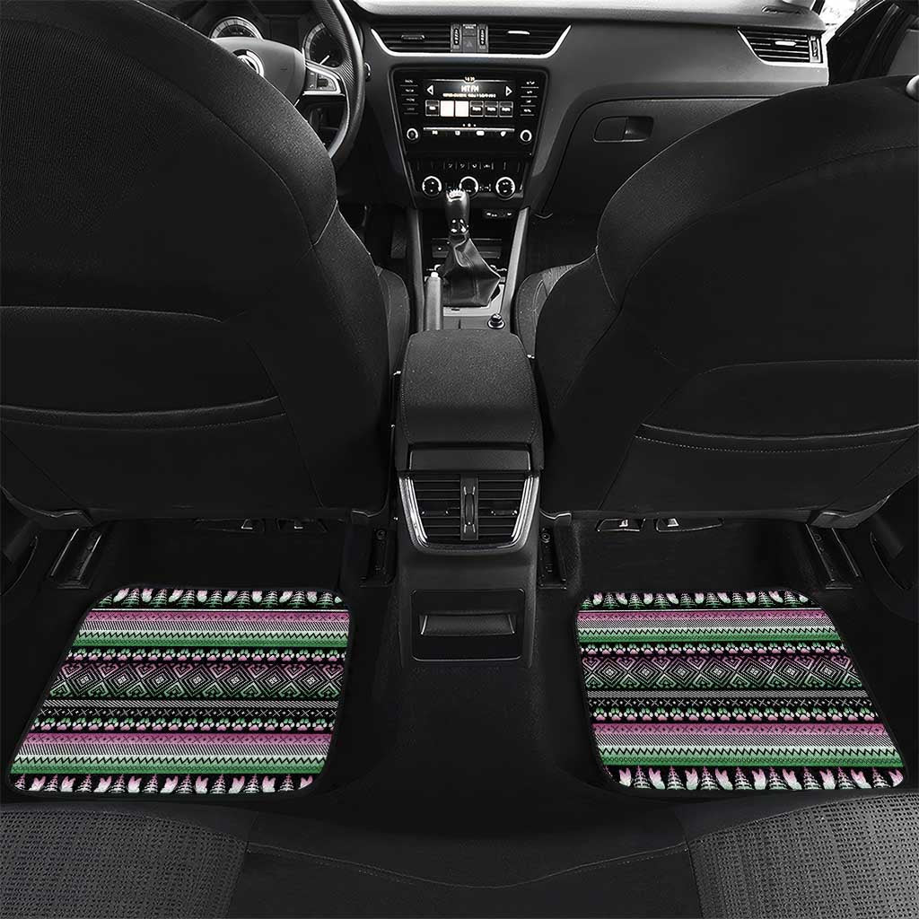 Christmas Dachshund Angel Dog Car Mats Pink Green Tree Feather Pattern Design - Wonder Print Shop