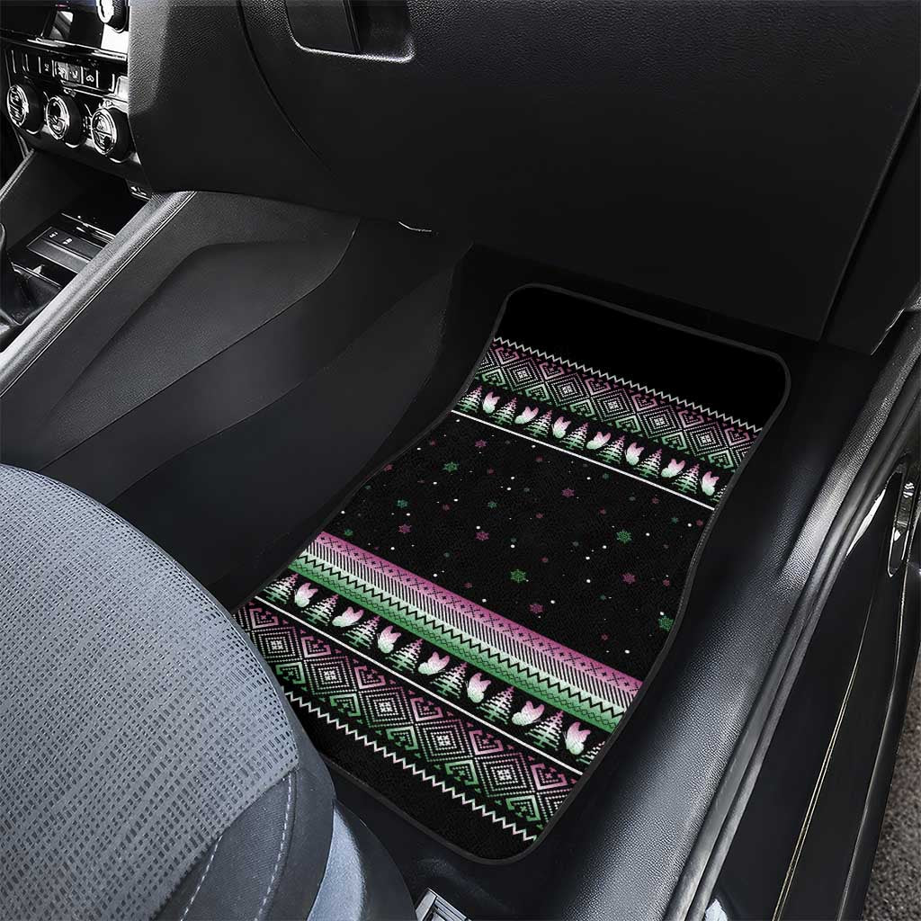 Christmas Dachshund Angel Dog Car Mats Pink Green Tree Feather Pattern Design - Wonder Print Shop