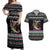 Christmas Dachshund Angel Dog Couples Matching Off Shoulder Maxi Dress and Hawaiian Shirt Pink Green Tree Feather Pattern Design - Wonder Print Shop