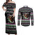 Christmas Dachshund Angel Dog Couples Matching Off Shoulder Maxi Dress and Long Sleeve Button Shirt Pink Green Tree Feather Pattern Design - Wonder Print Shop