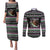 Christmas Dachshund Angel Dog Couples Matching Puletasi and Long Sleeve Button Shirt Pink Green Tree Feather Pattern Design - Wonder Print Shop