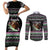 Christmas Dachshund Angel Dog Couples Matching Short Sleeve Bodycon Dress and Long Sleeve Button Shirt Pink Green Tree Feather Pattern Design - Wonder Print Shop