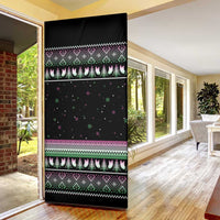 Christmas Dachshund Angel Dog Door Cover Pink Green Tree Feather Pattern Design - Wonder Print Shop