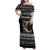 Christmas Dachshund Angel Dog Family Matching Off Shoulder Maxi Dress and Hawaiian Shirt Pink Green Tree Feather Pattern Design - Wonder Print Shop