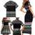 Christmas Dachshund Angel Dog Family Matching Short Sleeve Bodycon Dress and Hawaiian Shirt Pink Green Tree Feather Pattern Design - Wonder Print Shop