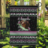 Christmas Dachshund Angel Dog Garden Flag Pink Green Tree Feather Pattern Design - Wonder Print Shop