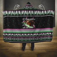Christmas Dachshund Angel Dog Hooded Blanket Pink Green Tree Feather Pattern Design - Wonder Print Shop