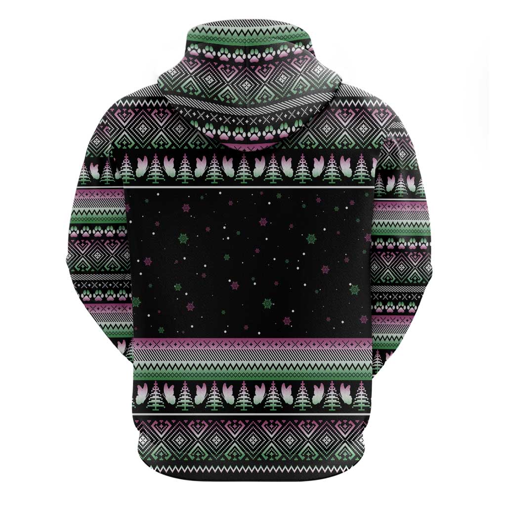 Christmas Dachshund Angel Dog Hoodie Pink Green Tree Feather Pattern Design - Wonder Print Shop