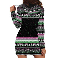 Christmas Dachshund Angel Dog Hoodie Dress Pink Green Tree Feather Pattern Design - Wonder Print Shop