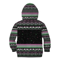 Christmas Dachshund Angel Dog Kid Hoodie Pink Green Tree Feather Pattern Design - Wonder Print Shop