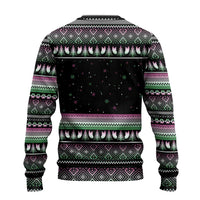 Christmas Dachshund Angel Dog Ugly Christmas Sweater Pink Green Tree Feather Pattern Design - Wonder Print Shop