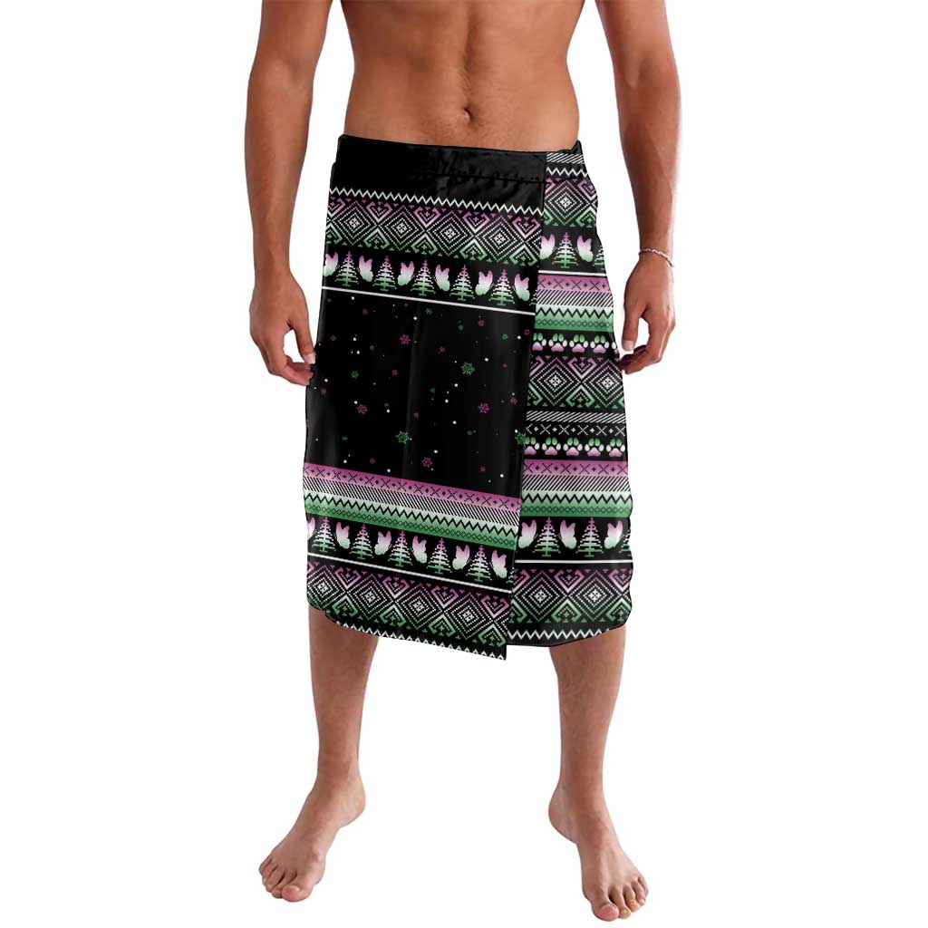 Christmas Dachshund Angel Dog Lavalava Pink Green Tree Feather Pattern Design - Wonder Print Shop