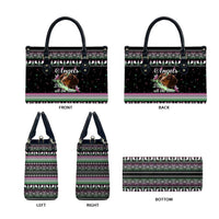 Christmas Dachshund Angel Dog Leather Bag Pink Green Tree Feather Pattern Design - Wonder Print Shop