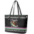 Christmas Dachshund Angel Dog Leather Tote Bag Pink Green Tree Feather Pattern Design - Wonder Print Shop