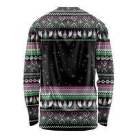 Christmas Dachshund Angel Dog Long Sleeve Shirt Pink Green Tree Feather Pattern Design - Wonder Print Shop