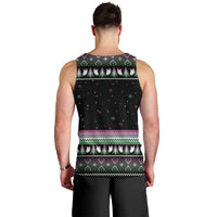 Christmas Dachshund Angel Dog Men Tank Top Pink Green Tree Feather Pattern Design - Wonder Print Shop