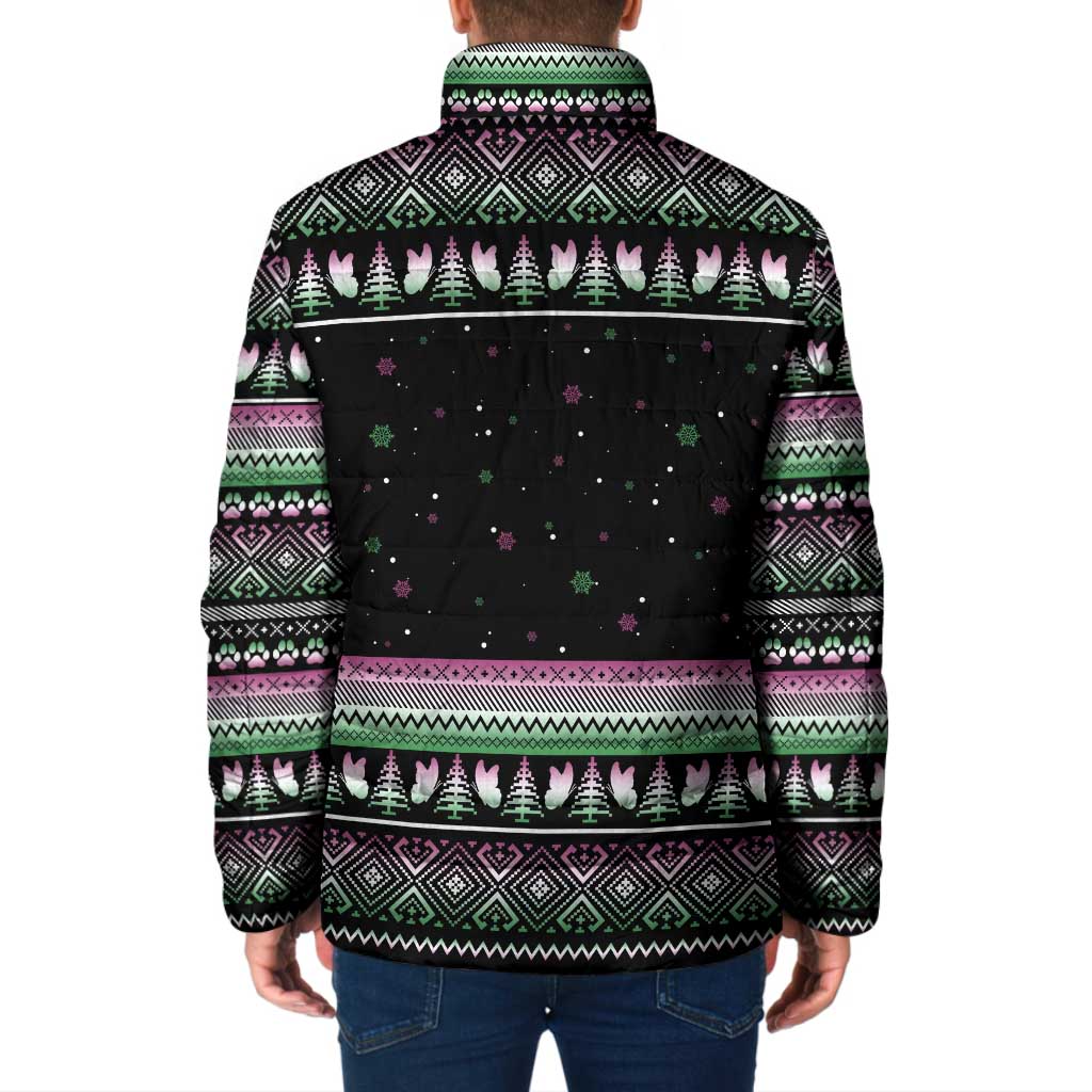 Christmas Dachshund Angel Dog Padded Jacket Pink Green Tree Feather Pattern Design - Wonder Print Shop