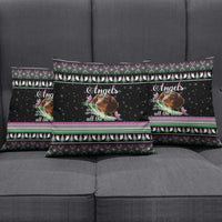 Christmas Dachshund Angel Dog Pillow Cover Pink Green Tree Feather Pattern Design - Wonder Print Shop