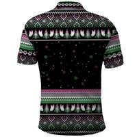 Christmas Dachshund Angel Dog Polo Shirt Pink Green Tree Feather Pattern Design - Wonder Print Shop
