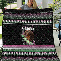 Christmas Dachshund Angel Dog Quilt Pink Green Tree Feather Pattern Design - Wonder Print Shop