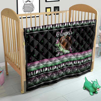 Christmas Dachshund Angel Dog Quilt Pink Green Tree Feather Pattern Design - Wonder Print Shop