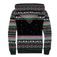 Christmas Dachshund Angel Dog Sherpa Hoodie Pink Green Tree Feather Pattern Design - Wonder Print Shop