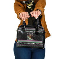 Christmas Dachshund Angel Dog Shoulder Handbag Pink Green Tree Feather Pattern Design - Wonder Print Shop