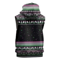 Christmas Dachshund Angel Dog Sleeveless Zip Hoodie Pink Green Tree Feather Pattern Design - Wonder Print Shop
