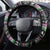 Christmas Dachshund Angel Dog Steering Wheel Cover Pink Green Tree Feather Pattern Design - Wonder Print Shop