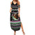 Christmas Dachshund Angel Dog Summer Maxi Dress Pink Green Tree Feather Pattern Design - Wonder Print Shop