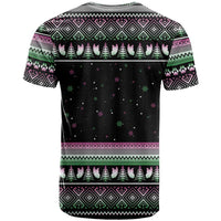 Christmas Dachshund Angel Dog T Shirt Pink Green Tree Feather Pattern Design - Wonder Print Shop