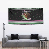 Christmas Dachshund Angel Dog Tapestry Pink Green Tree Feather Pattern Design - Wonder Print Shop
