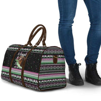 Christmas Dachshund Angel Dog Travel Bag Pink Green Tree Feather Pattern Design - Wonder Print Shop