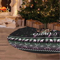 Christmas Dachshund Angel Dog Tree Skirt Pink Green Tree Feather Pattern Design - Wonder Print Shop