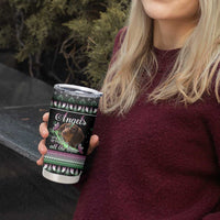 Christmas Dachshund Angel Dog Tumbler Cup Pink Green Tree Feather Pattern Design - Wonder Print Shop