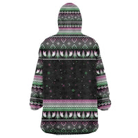 Christmas Dachshund Angel Dog Wearable Blanket Hoodie Pink Green Tree Feather Pattern Design - Wonder Print Shop