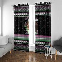 Christmas Dachshund Angel Dog Window Curtain Pink Green Tree Feather Pattern Design - Wonder Print Shop