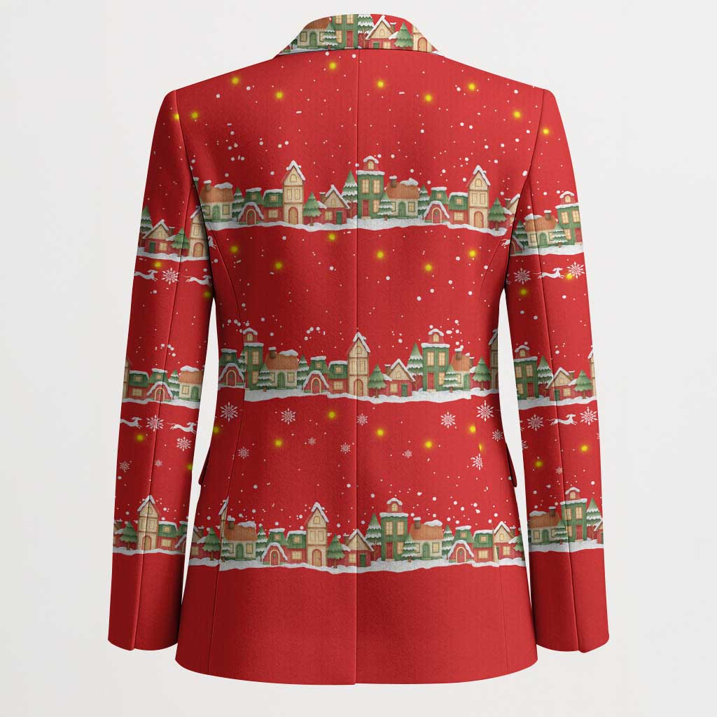 Funny Dachshund Dog Light Up Christmas Blazer Snowy Village Red Holiday Design - Wonder Print Shop