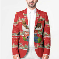 Funny Dachshund Dog Light Up Christmas Blazer Snowy Village Red Holiday Design - Wonder Print Shop