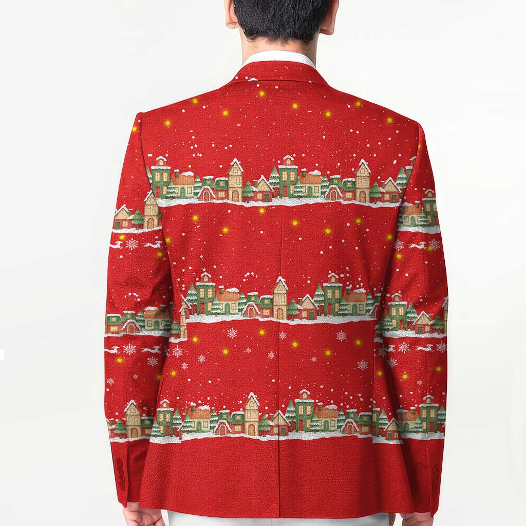 Funny Dachshund Dog Light Up Christmas Blazer Snowy Village Red Holiday Design - Wonder Print Shop