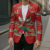 Funny Dachshund Dog Light Up Christmas Blazer Snowy Village Red Holiday Design - Wonder Print Shop