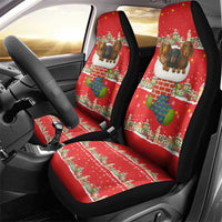 Funny Dachshund Dog Light Up Christmas Car Seat Cover Snowy Village Red Holiday Design - Wonder Print Shop