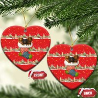 Funny Dachshund Dog Light Up Christmas Ceramic Ornament Snowy Village Red Holiday Design - Wonder Print Shop