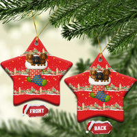 Funny Dachshund Dog Light Up Christmas Ceramic Ornament Snowy Village Red Holiday Design - Wonder Print Shop