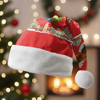 Funny Dachshund Dog Light Up Christmas Santa Hat Snowy Village Red Holiday Design - Wonder Print Shop