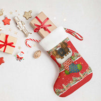 Funny Dachshund Dog Light Up Christmas Stocking Snowy Village Red Holiday Design - Wonder Print Shop
