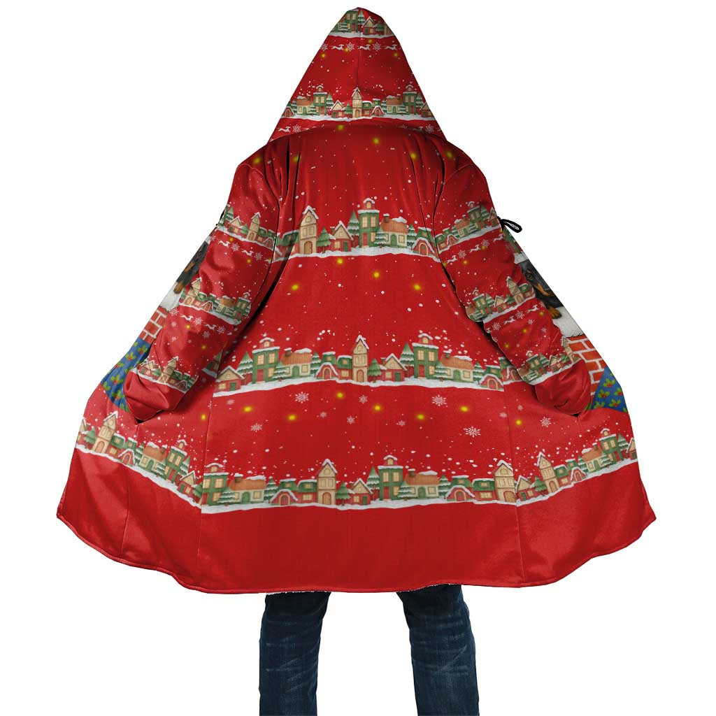 Funny Dachshund Dog Light Up Christmas Cloak Snowy Village Red Holiday Design - Wonder Print Shop