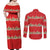 Funny Dachshund Dog Light Up Christmas Couples Matching Off Shoulder Maxi Dress and Long Sleeve Button Shirt Snowy Village Red Holiday Design - Wonder Print Shop